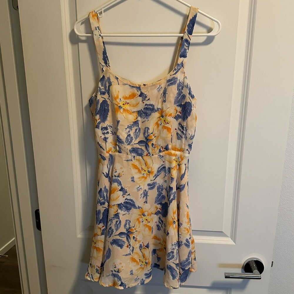 Lucca Orange & Blue Floral Sun Dress